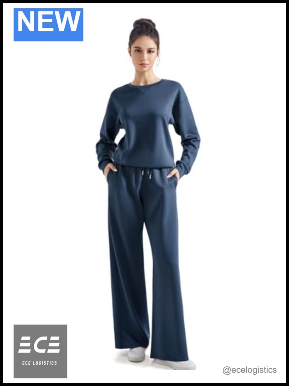 Modal Blend Oversized Sweatshirt & Wide Leg Lounge Pant Set